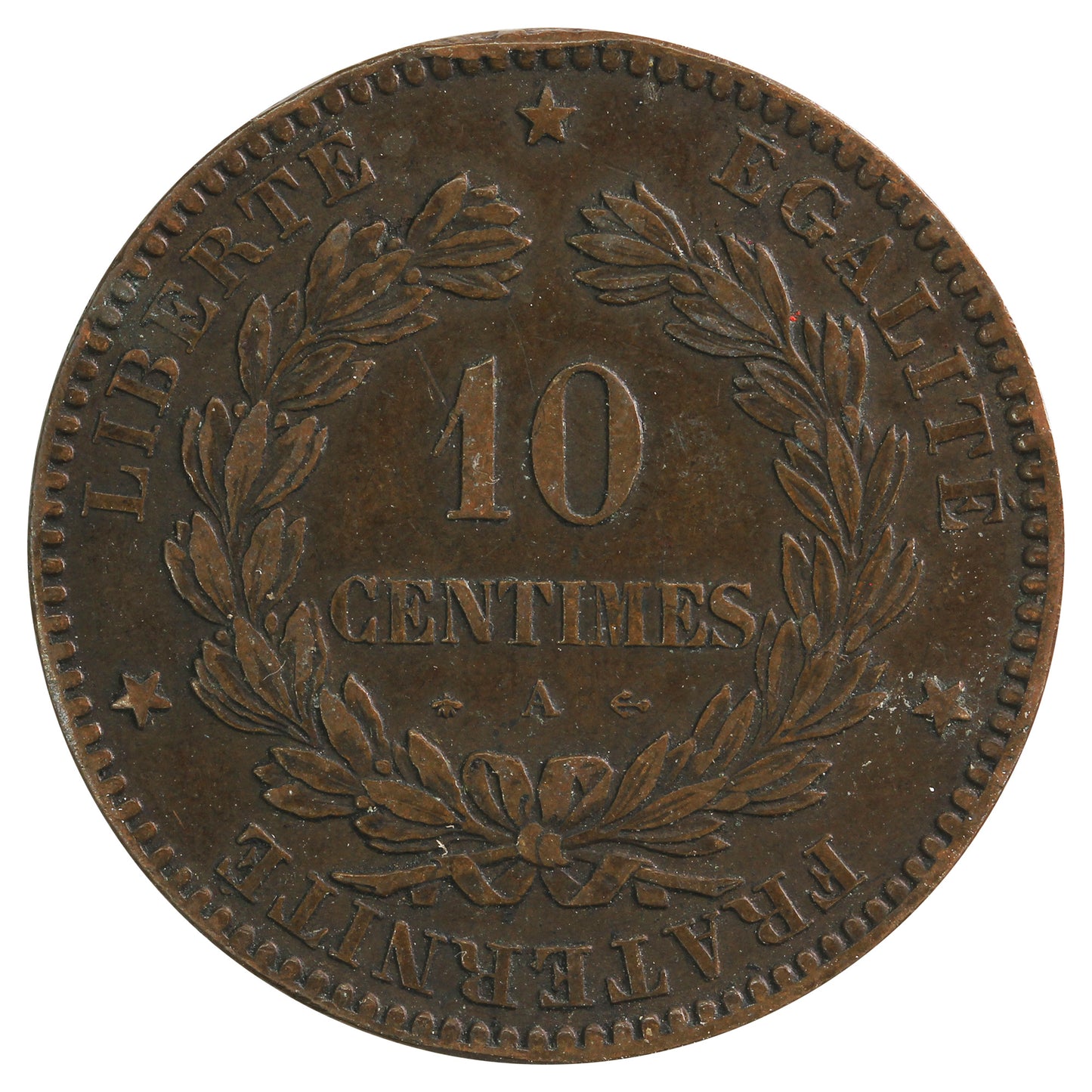 France 1871A 10 Centimes VF-EF (VF30)