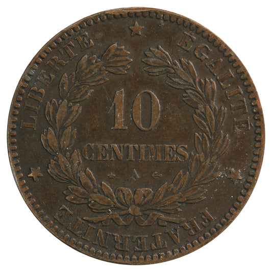 France 1871A 10 Centimes VF-EF (VF30)