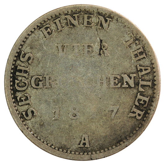 German States 1817A Prussia 4 Groschen VG-F (VG10)
