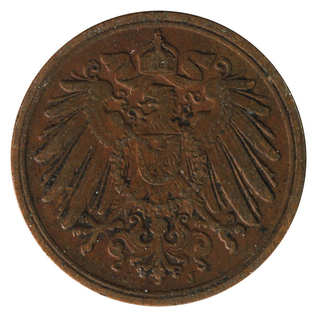 German Empire 1894J Pfennig Very Fine (VF20)