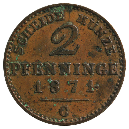 German States 1871C Prussia 2 Pfennig Extra Fine (EF40)