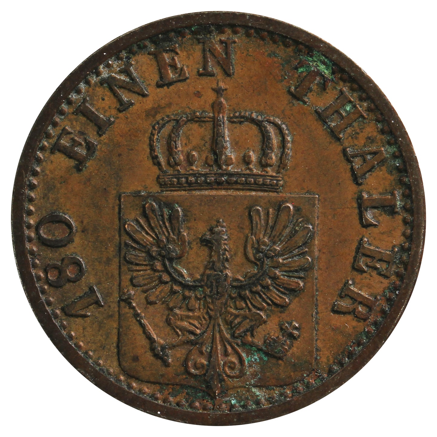 German States 1871C Prussia 2 Pfennig Extra Fine (EF40)