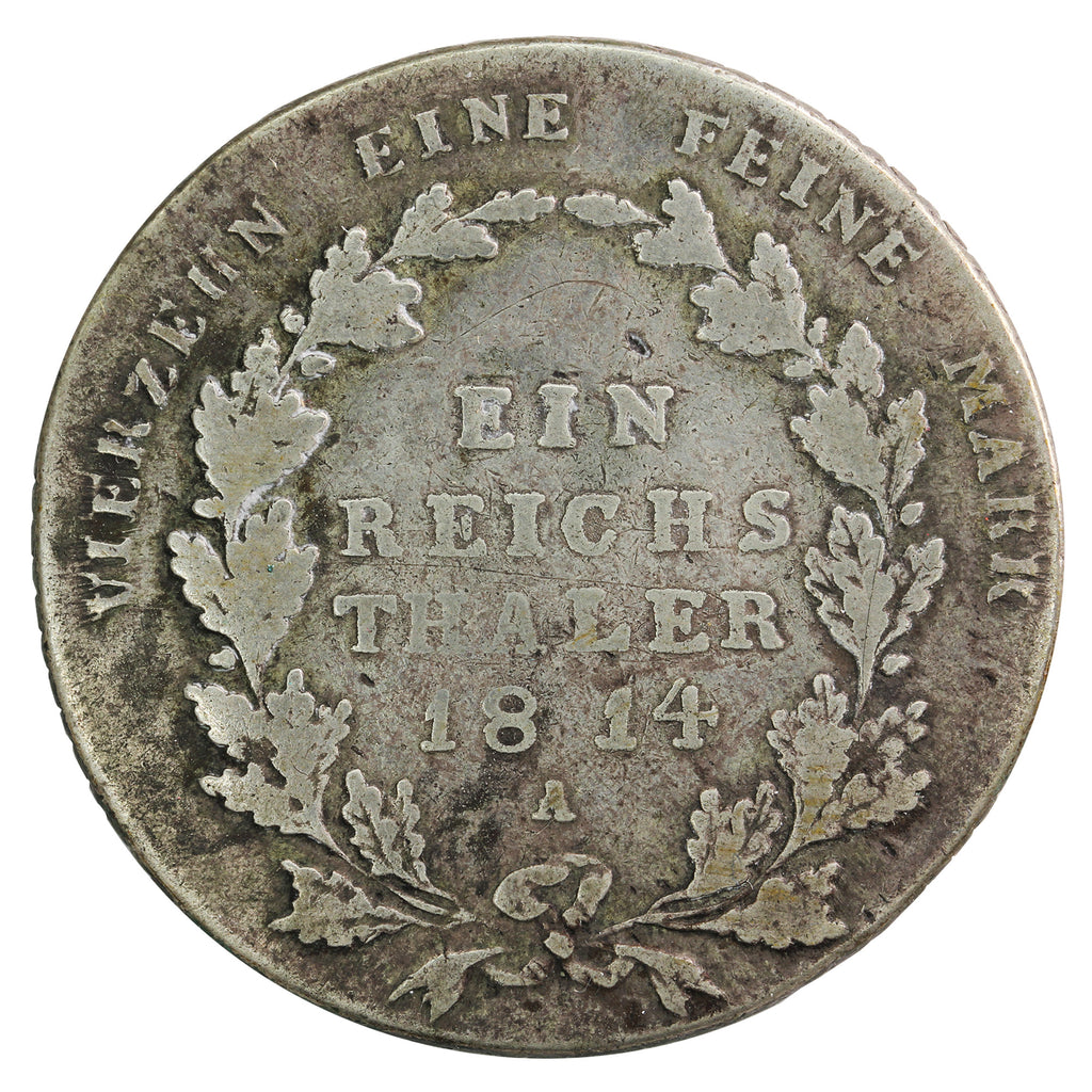 German States 1814A Prussia Thaler F-VF (F15)