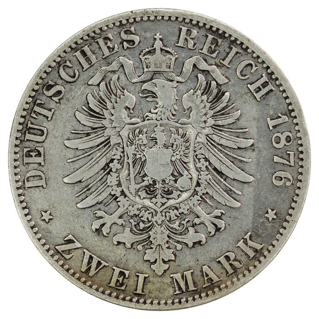 German States 1876A Prussia 2 Marks Very Fine (VF20)