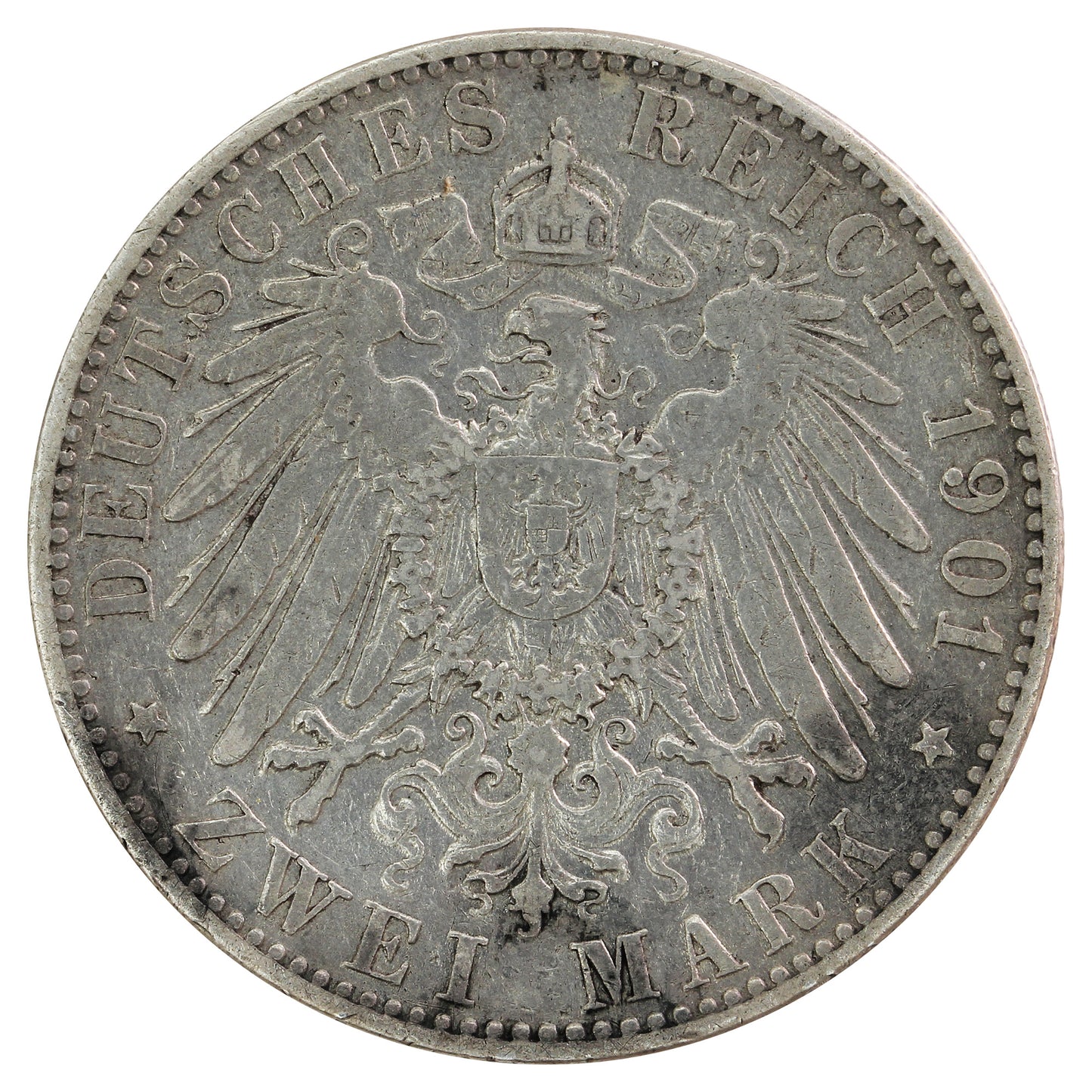German States 1901J Hamburg 2 Marks VF-EF (VF30)