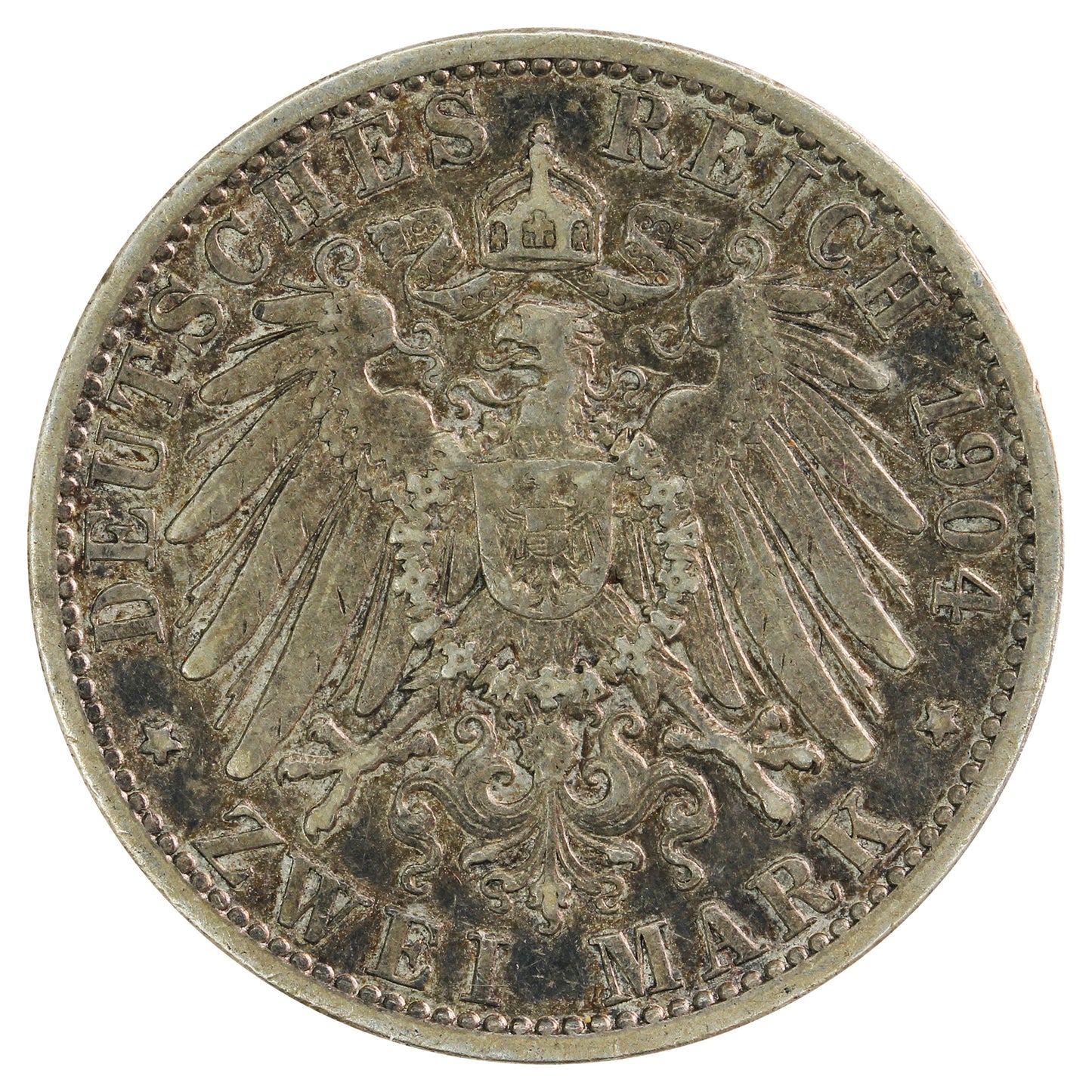 German States 1904A Prussia 2 Marks VF-EF (VF30)