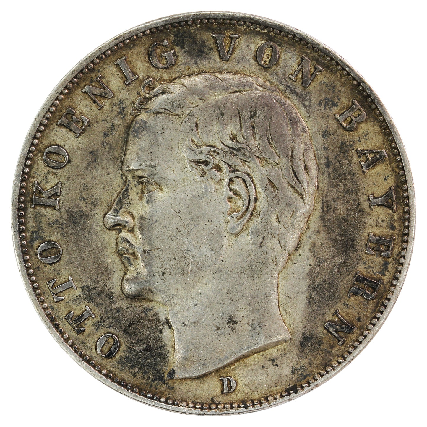 German States 1912D Bavaria 3 Marks Extra Fine (EF40)