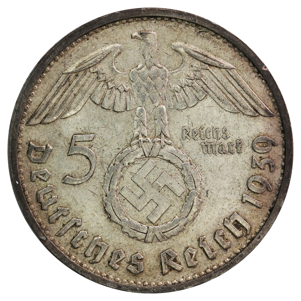 German Third Reich 1939B 5 Marks Extra Fine (EF40)