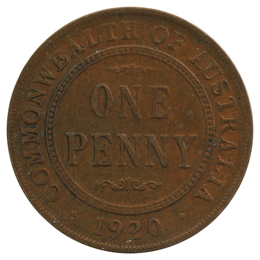Australia 1920 Without Dot Penny VG-F (VG-10)