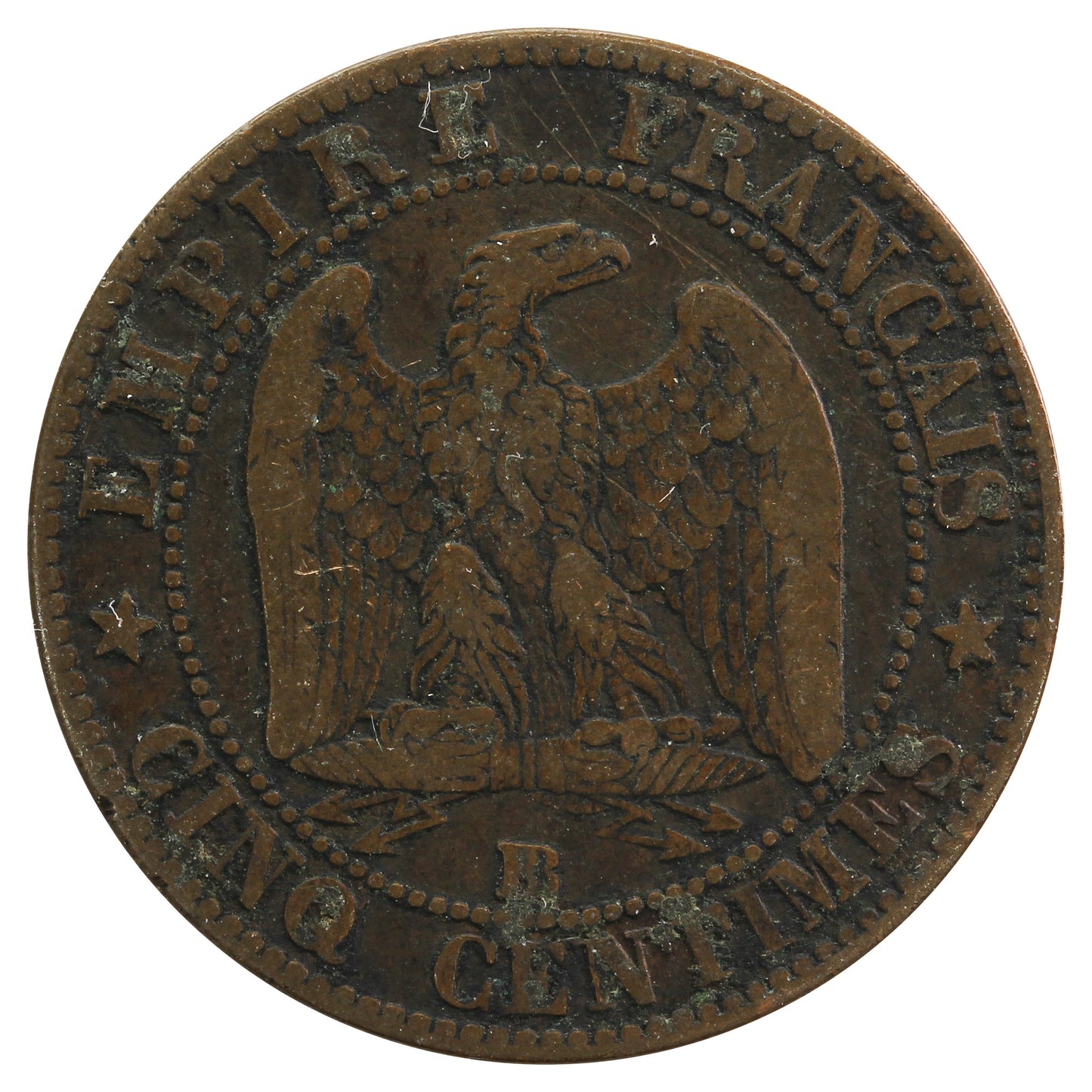 France 1853BB 5 Centimes Very Fine (VF20)