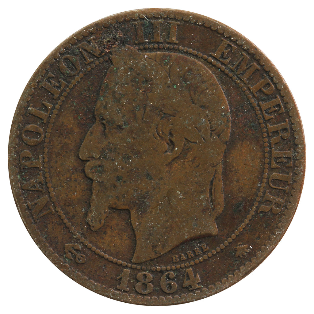 France 1864A 5 Centimes Fine (F-12)