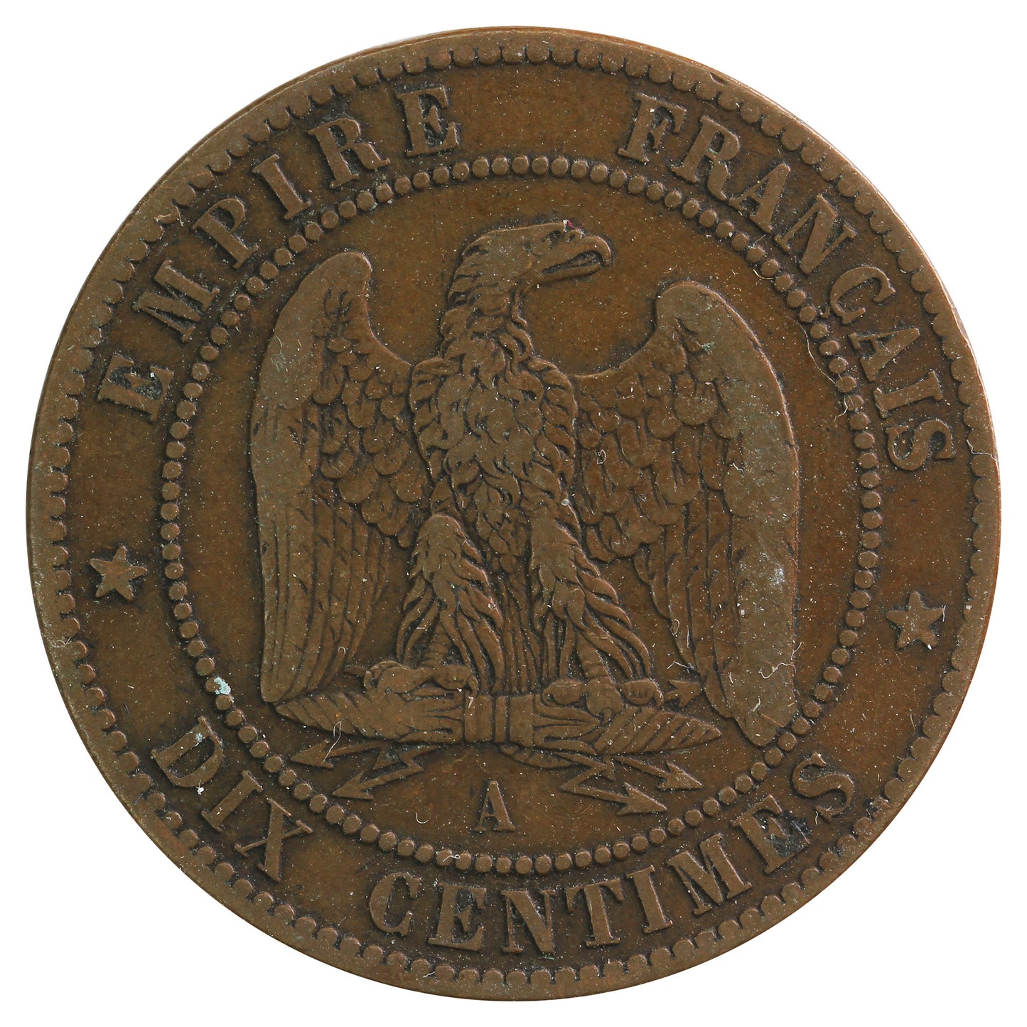 France 1861A 10 Centimes F-VF (F15)