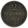 German States 1851B 2 Pfennig Fine (F-12)