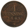 German States 1865A Prussia 4 Pfennig Fine (F12)