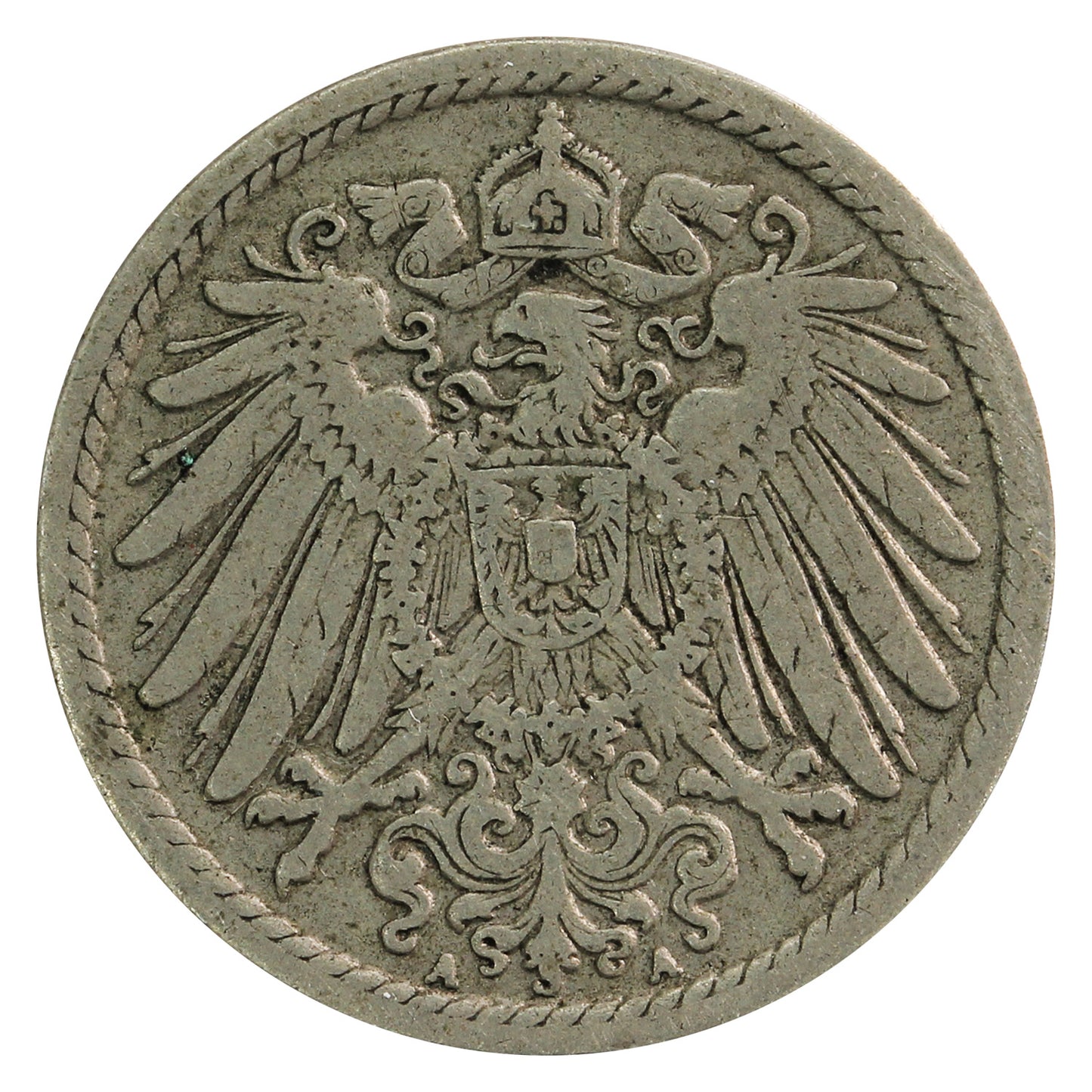 German Empire 1904A 5 Pfennig Very Fine (VF-20)