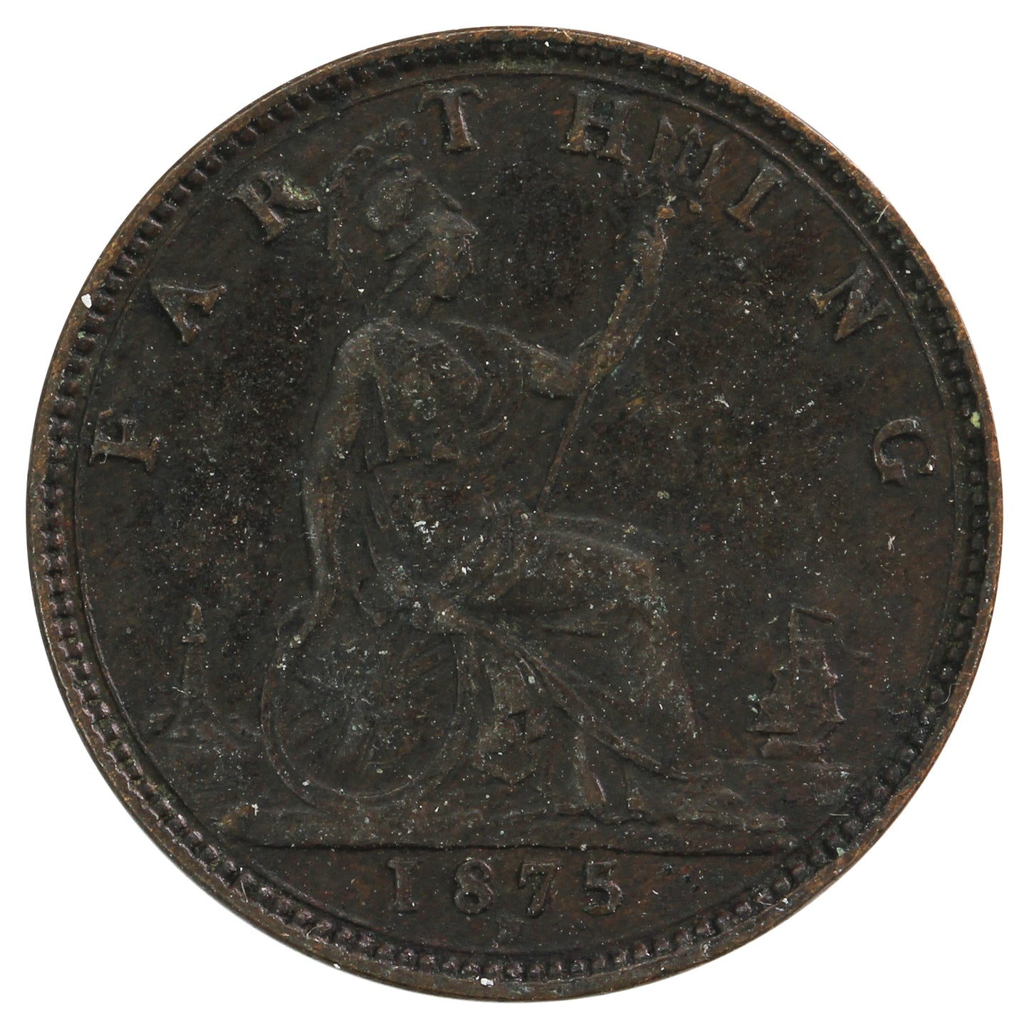 Great Britain 1875H Farthing VF-EF (VF30)
