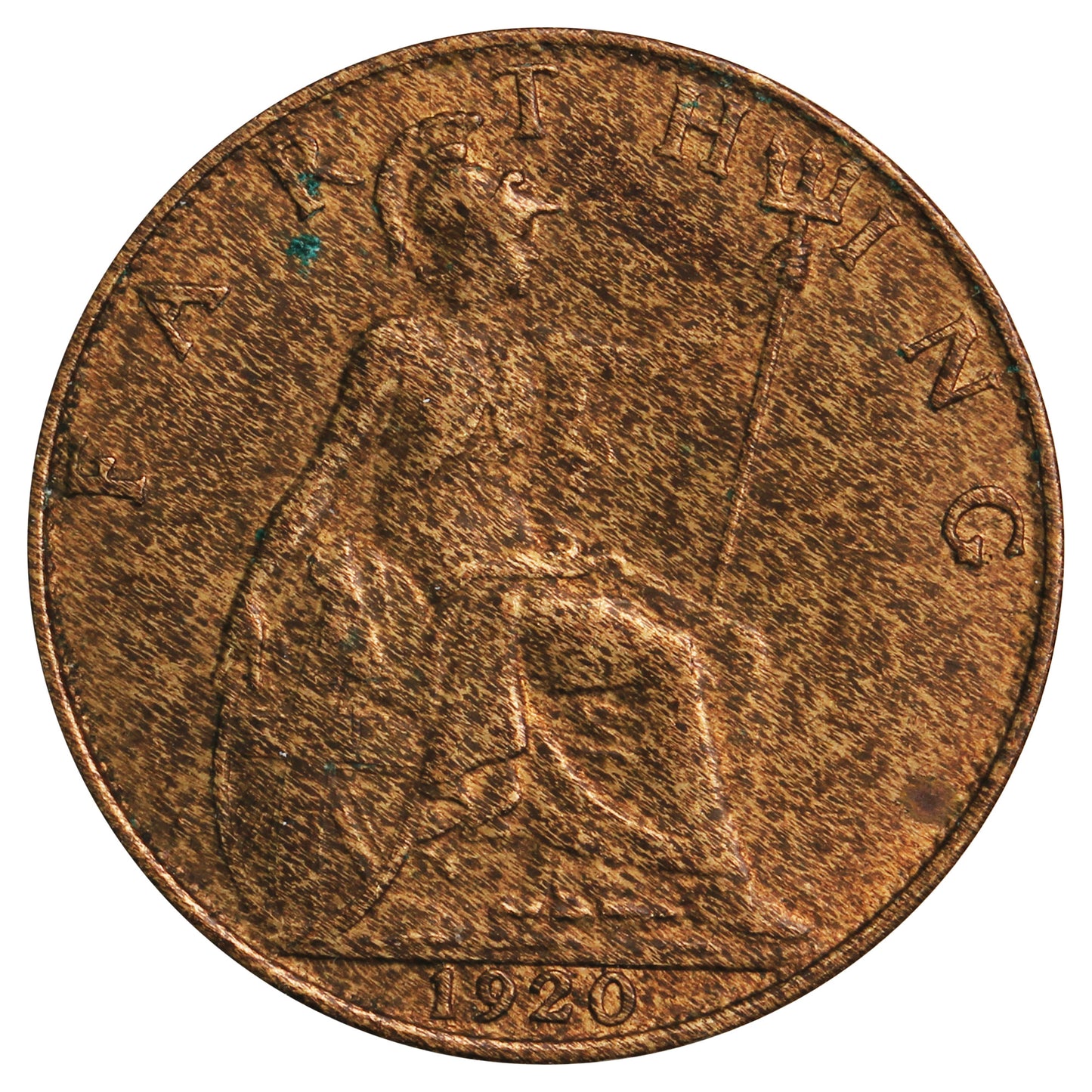 Great Britain 1920 Farthing Almost Uncirculated (AU50)