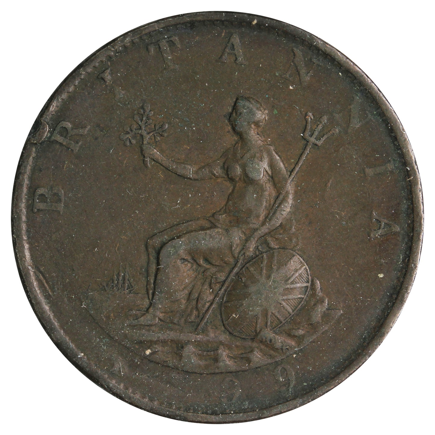 Great Britain 1799 George III 1/2 Penny Fine (F12)
