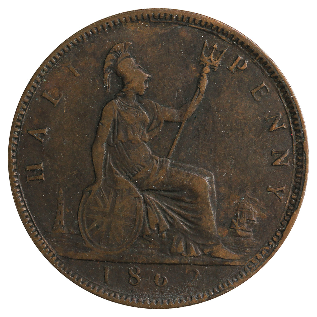 Great Britain 1862 1/2 Penny Very Fine (VF20)