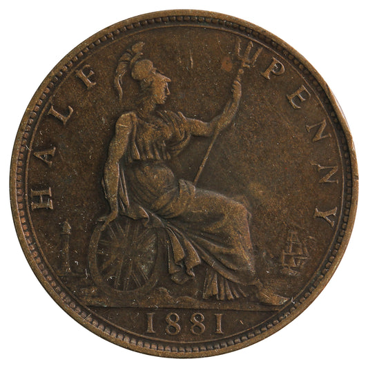 Great Britain 1881 1/2 Penny Very Fine (VF20)
