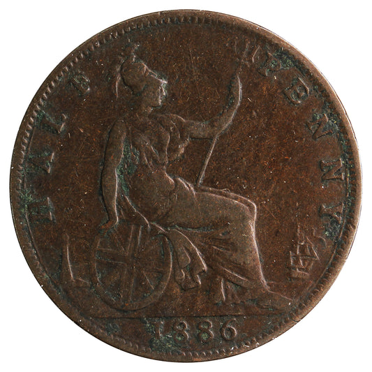 Great Britain 1886 1/2 Penny Very Good (VG8)