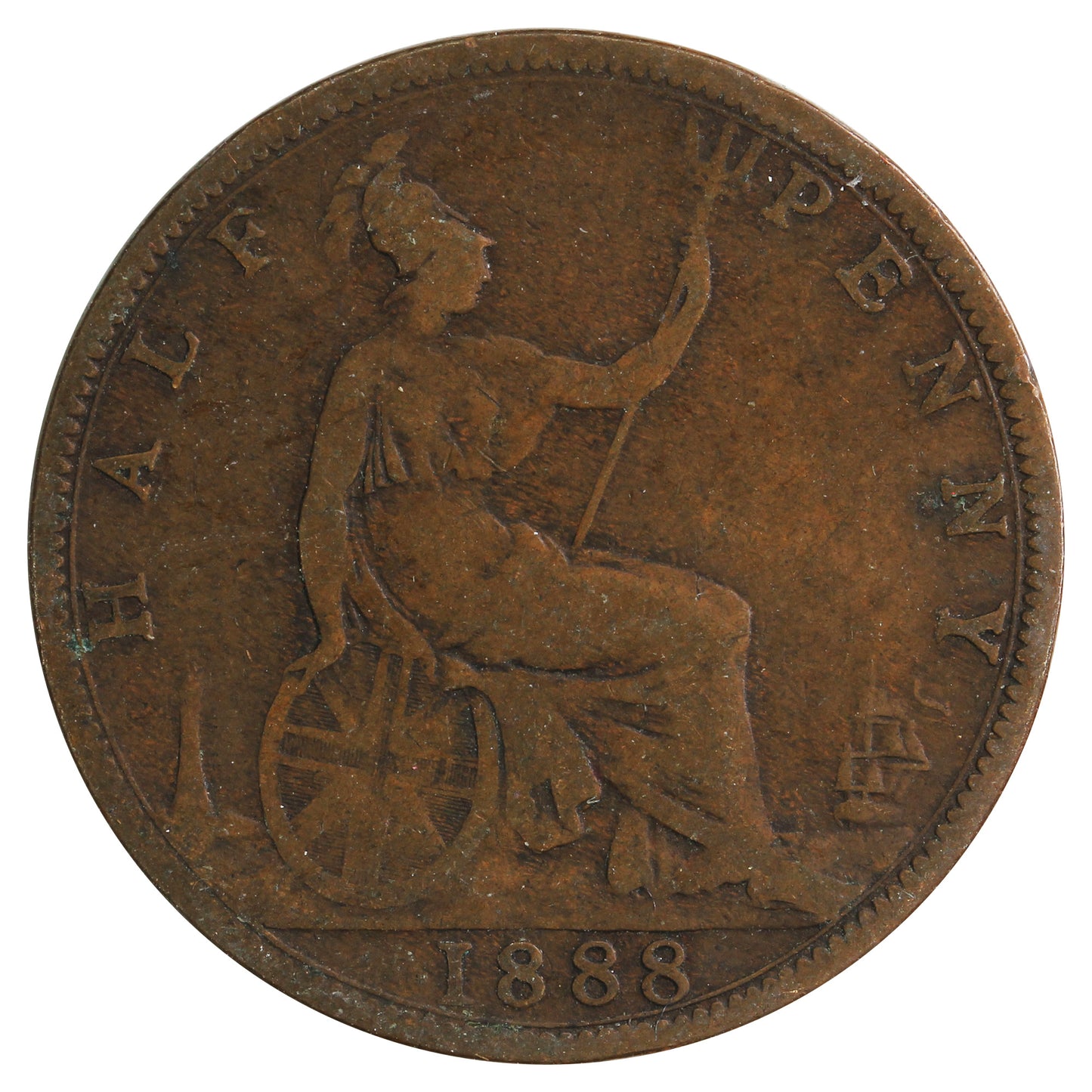 Great Britain 1888 1/2 Penny Fine (F12)
