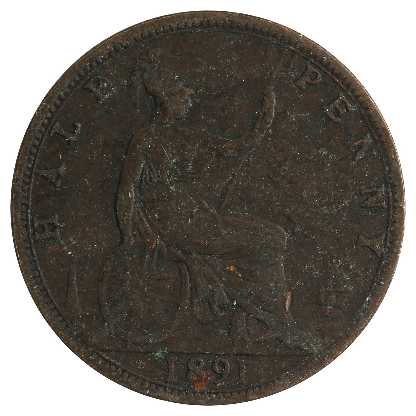 Great Britain 1891 1/2 Penny Very Good (VG8)