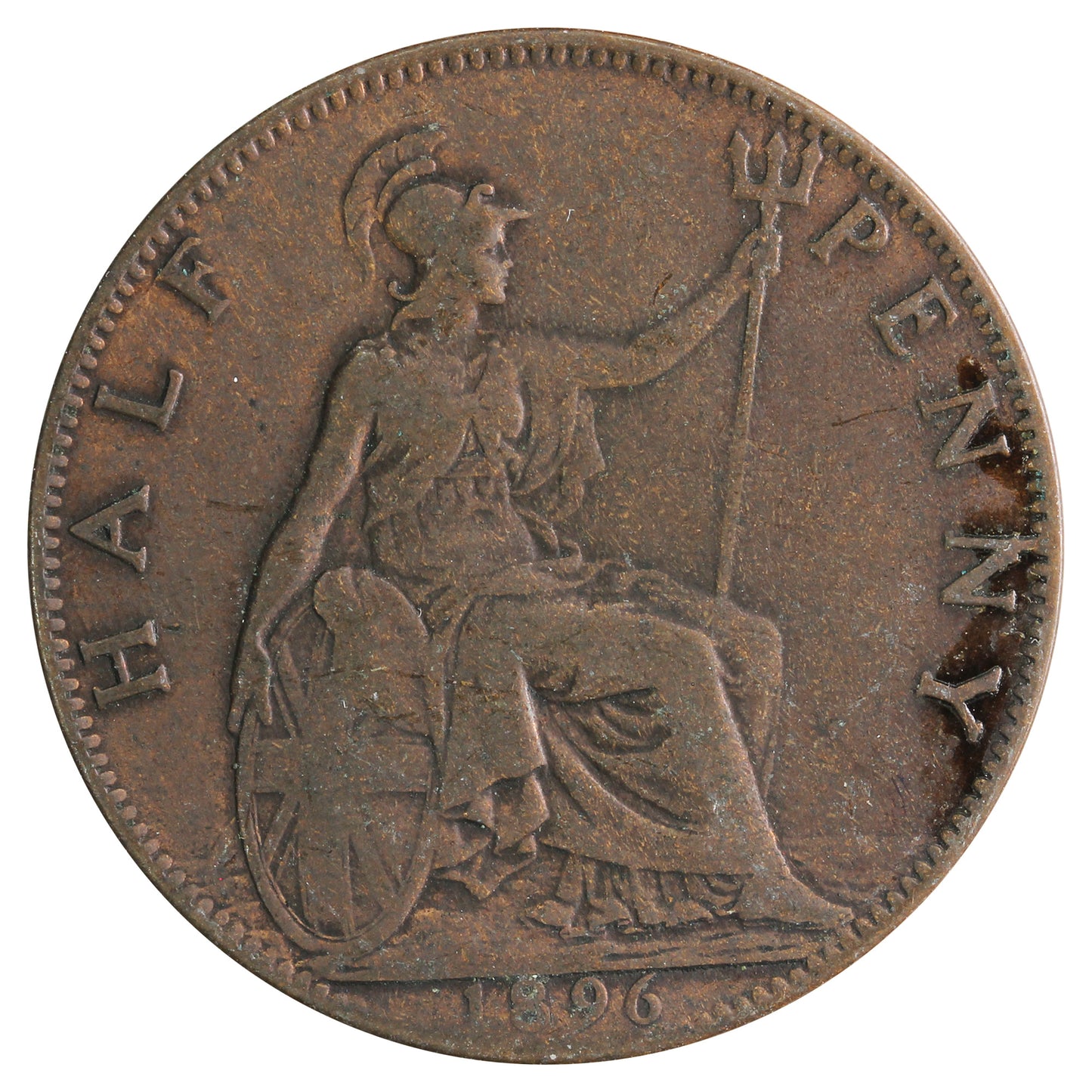 Great Britain 1896 1/2 Penny Fine (F12)