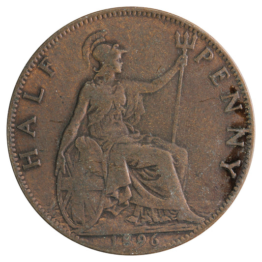 Great Britain 1896 1/2 Penny Fine (F12)