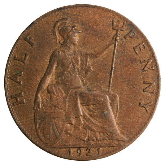 Great Britain 1921 1/2 Penny Extra Fine (EF40)