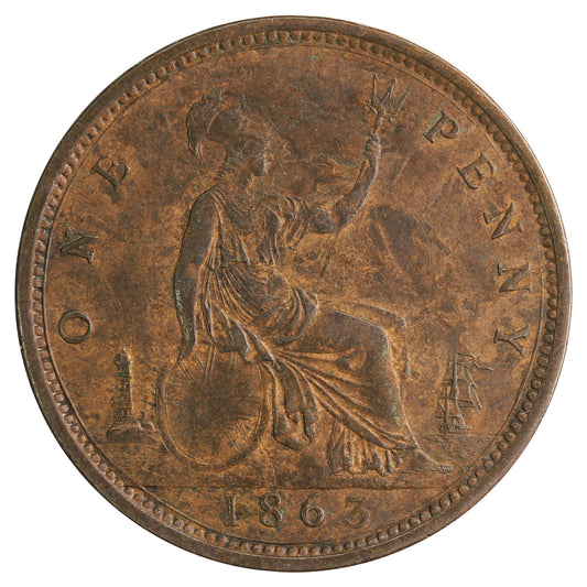Great Britain 1863 Penny Extra Fine (EF40)