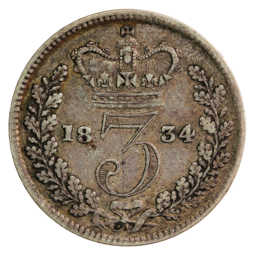 Great Britain 1834 3 Pence Very Fine (VF-30)