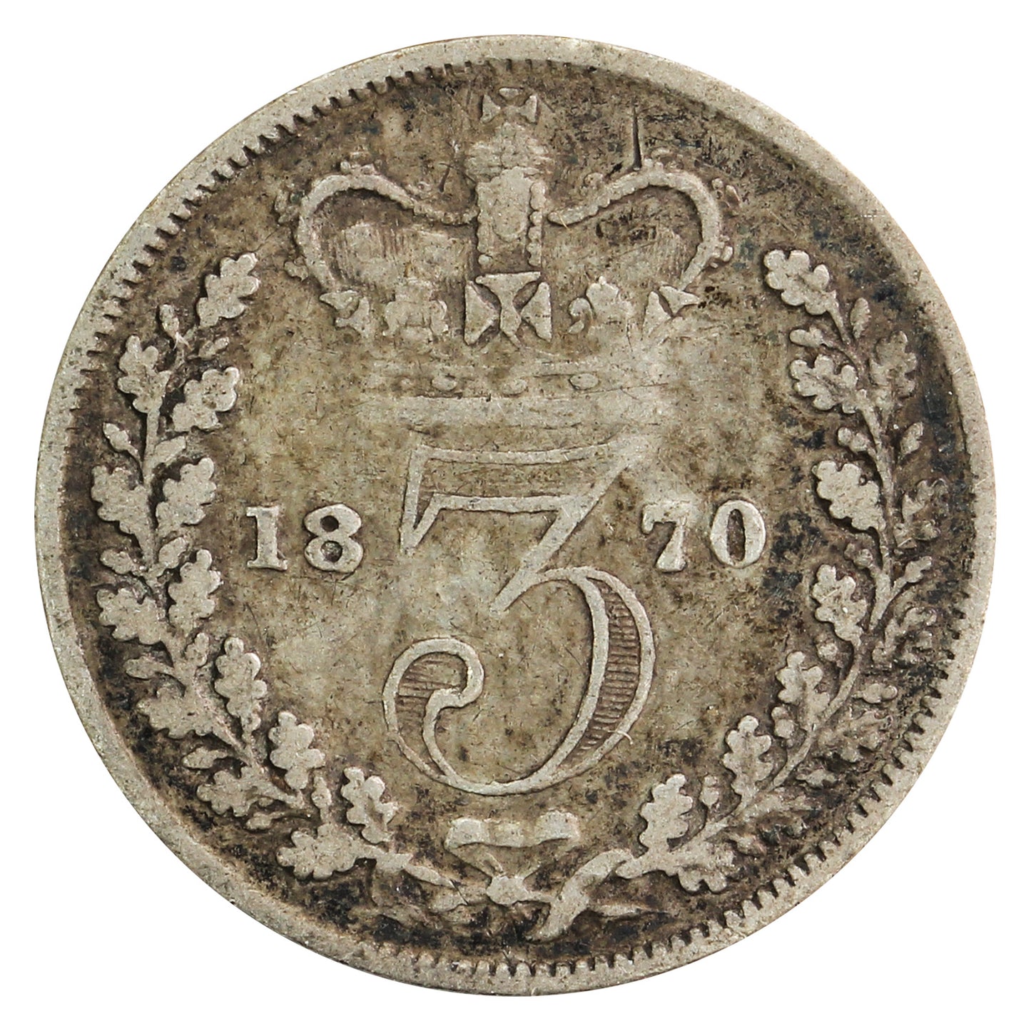 Great Britain 1870 3 Pence Fine (F12)