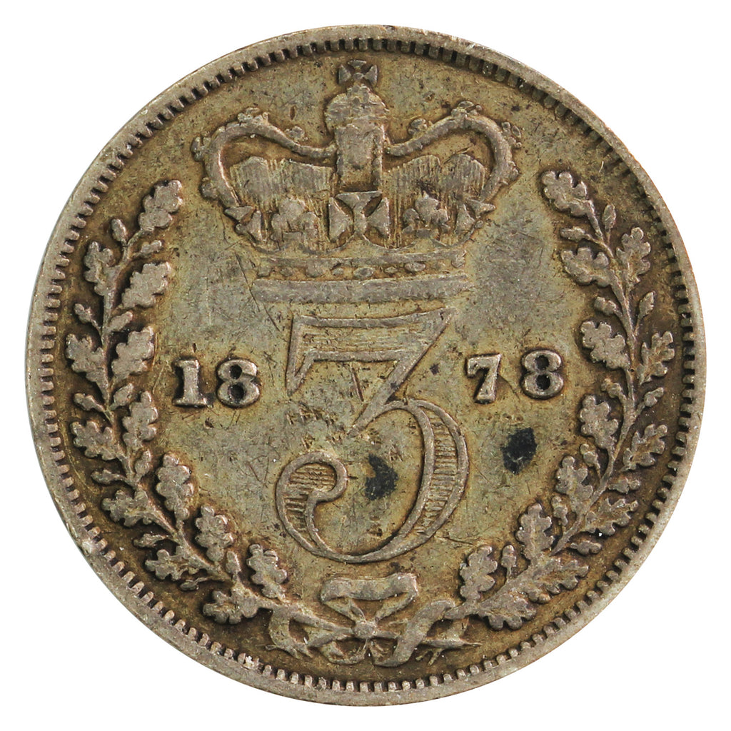 Great Britain 1878 3 Pence Fine (F-12)