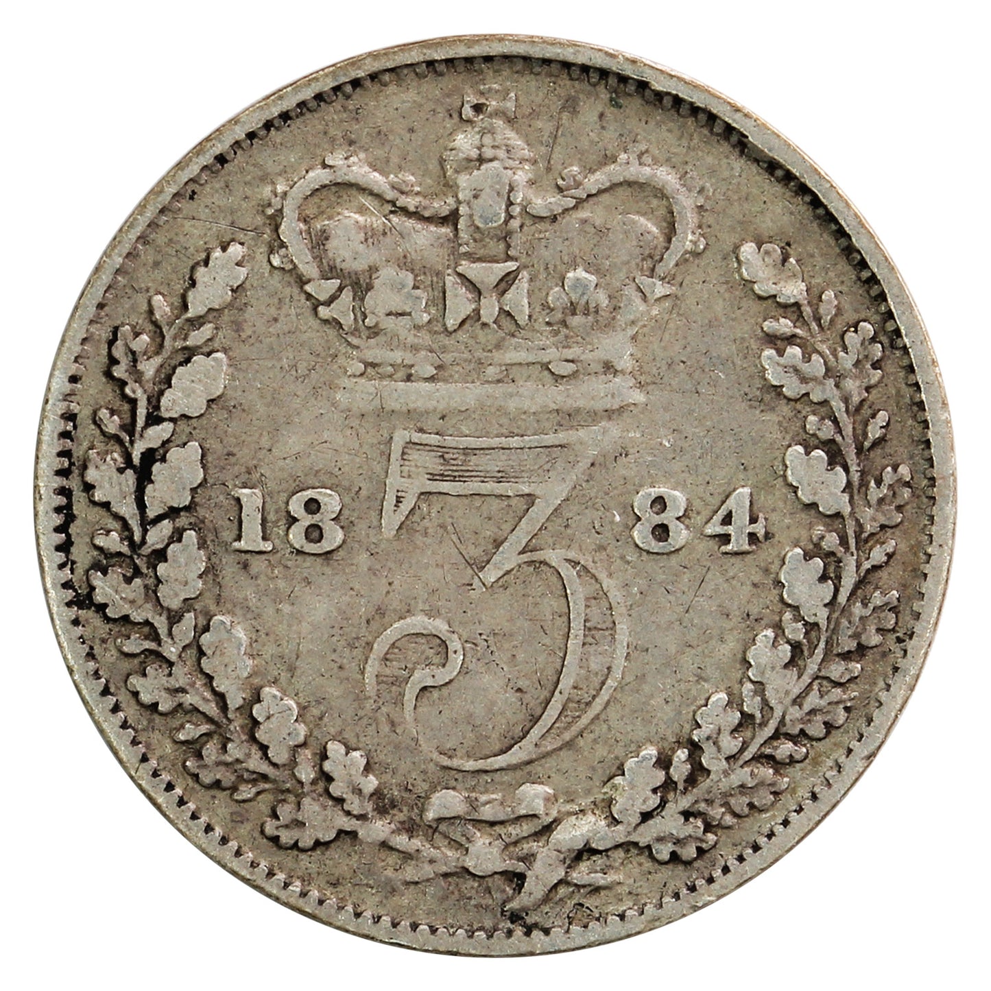 Great Britain 1884 3 Pence F-VF (F15)