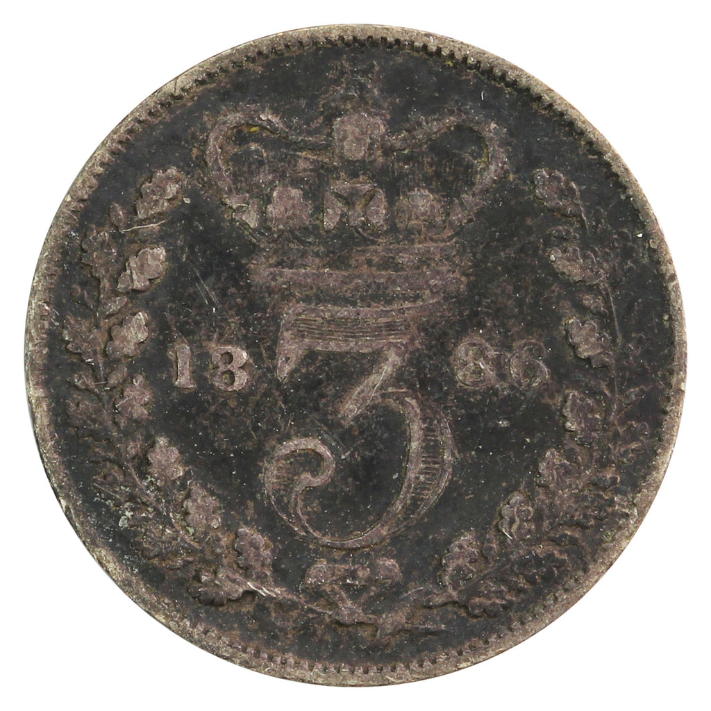Great Britain 1886 3 Pence Fine (F12)