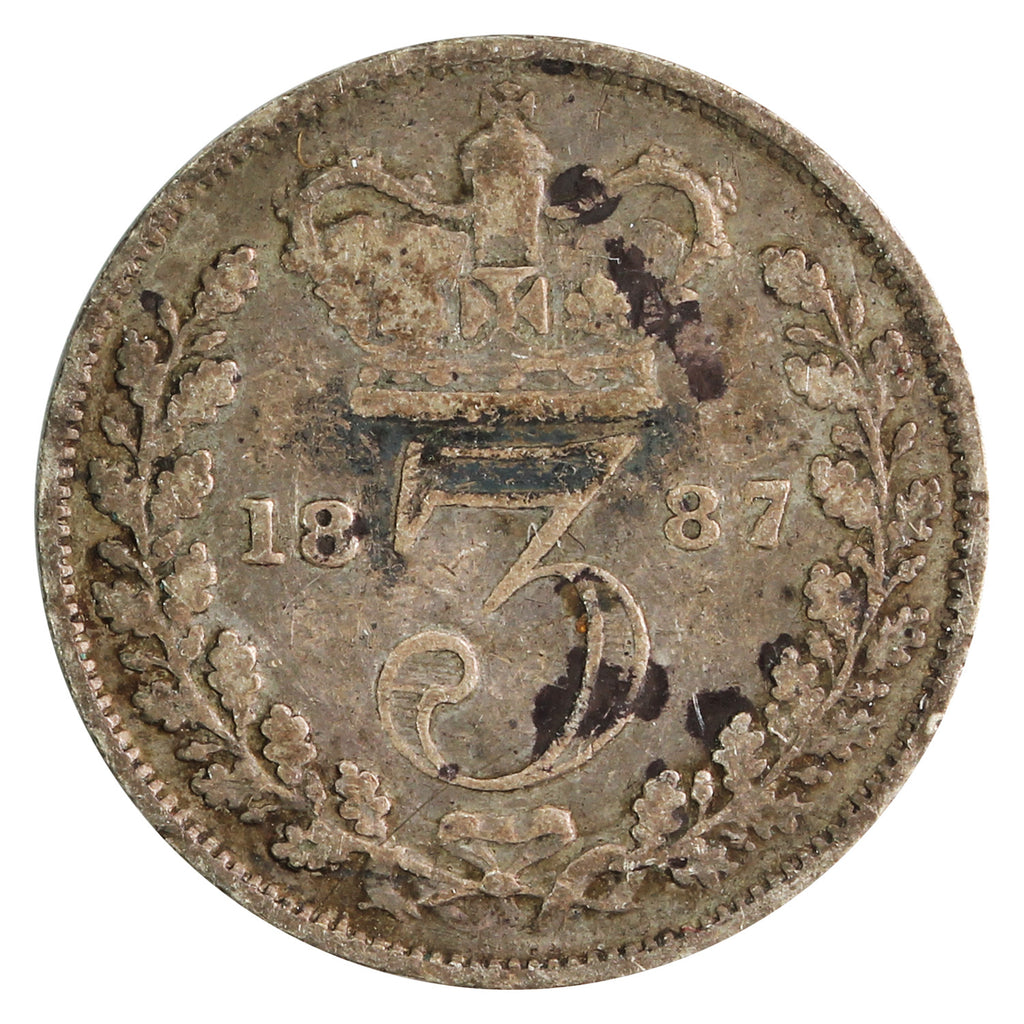 Great Britain 1887 Young Head 3 Pence Fine (F12)