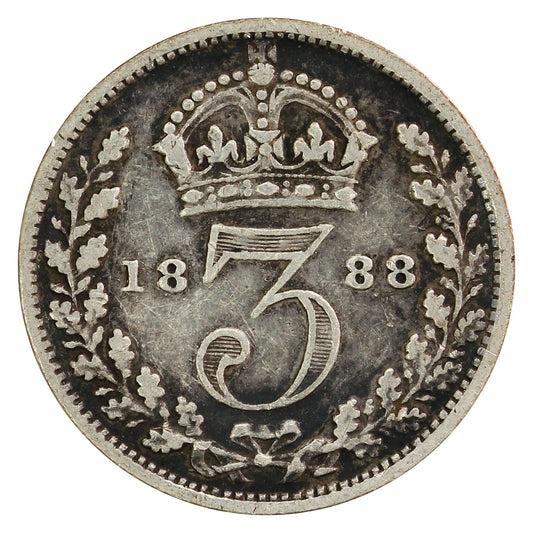 Great Britain 1888 3 Pence Fine (F-12)
