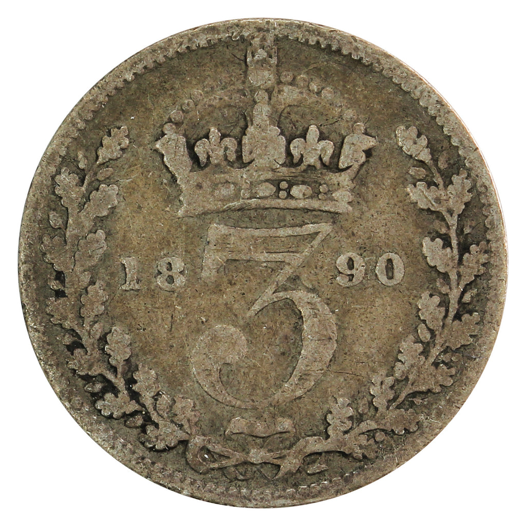 Great Britain 1890 3 Pence Very Good (VG8)
