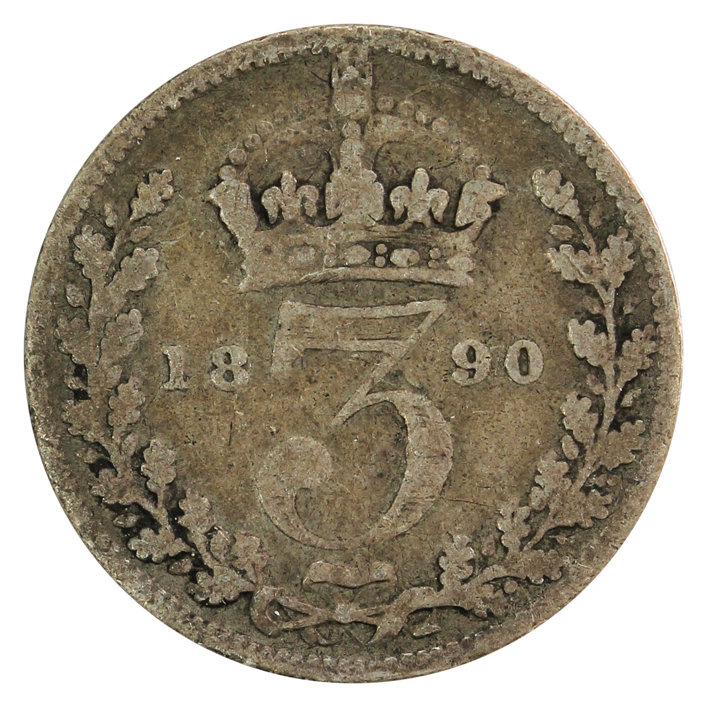 Great Britain 1890 3 Pence Very Good (VG8)