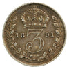 Great Britain 1891 3 Pence Very Fine (VF-20)
