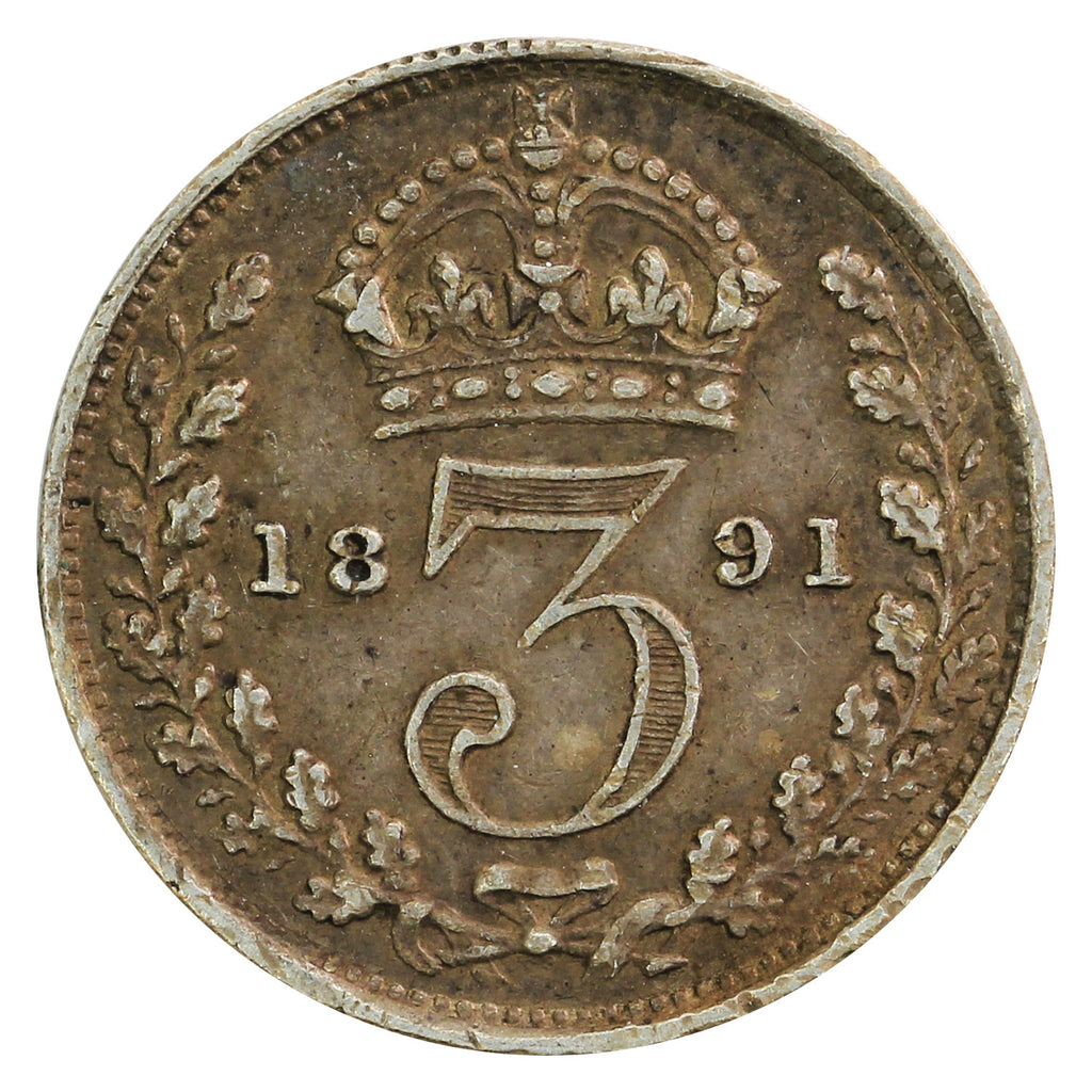 Great Britain 1891 3 Pence Very Fine (VF-20)
