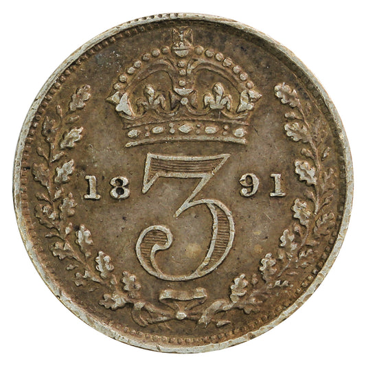 Great Britain 1891 3 Pence Very Fine (VF-20)