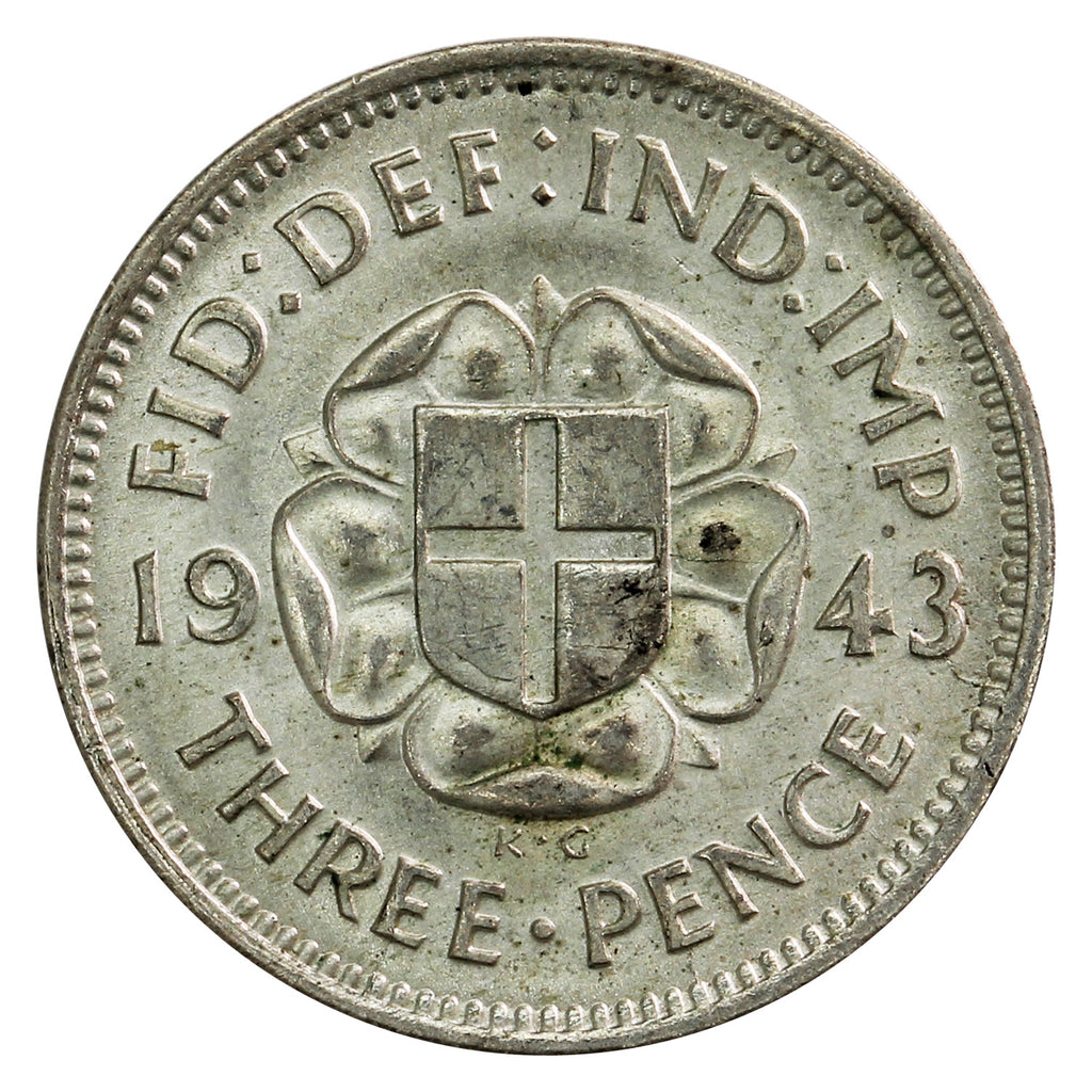 Great Britain 1943 Silver 3 Pence Extra Fine (EF40)