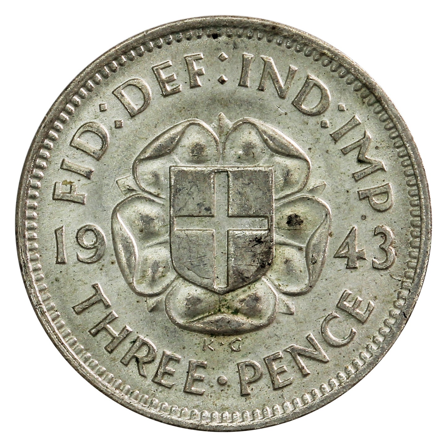 Great Britain 1943 Silver 3 Pence Extra Fine (EF40)