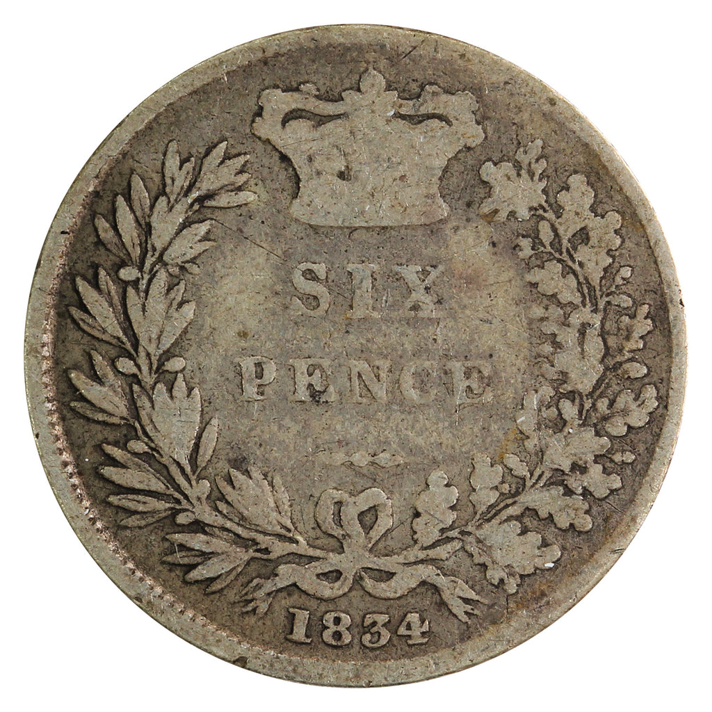 Great Britain 1834 6 Pence Very Good (VG8)