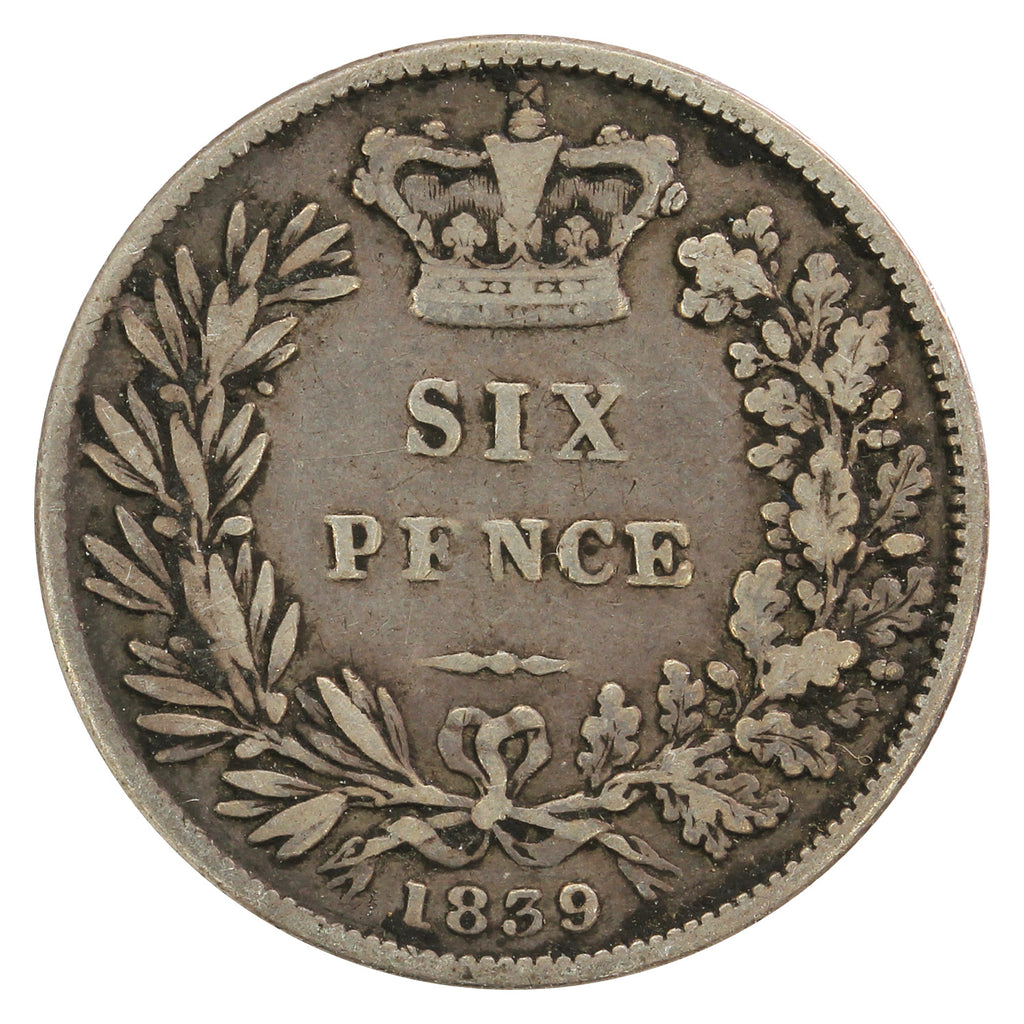 Great Britain 1839 6 Pence VG-F (VG10)