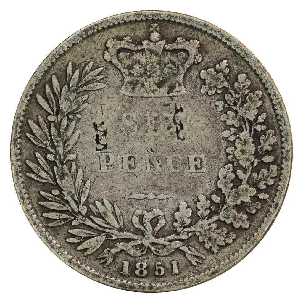 Great Britain 1851 6 Pence Very Good (VG8)