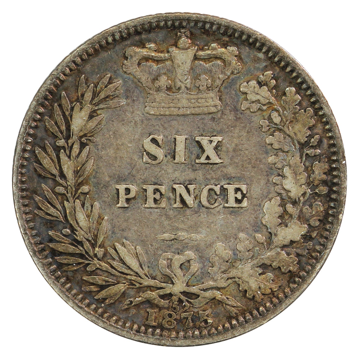 Great Britain 1875 Die #52 6 Pence Fine (F12)