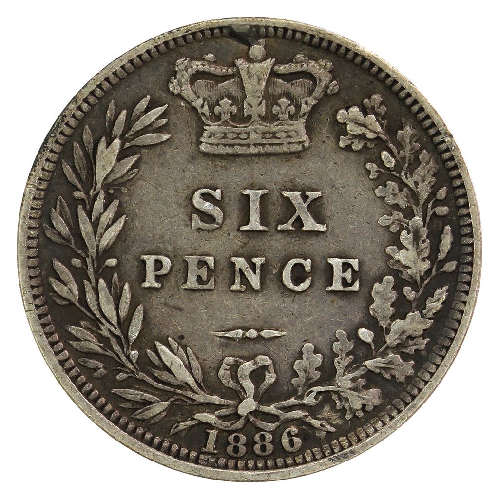 Great Britain 1886 6 Pence Very Fine (VF20)